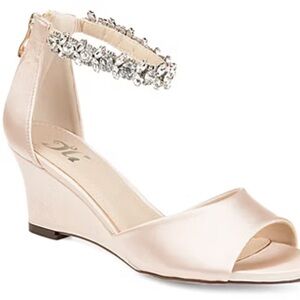 Journee Collection Womens Connor Pumps Zip Open Toe Wedge Heel new 8.5